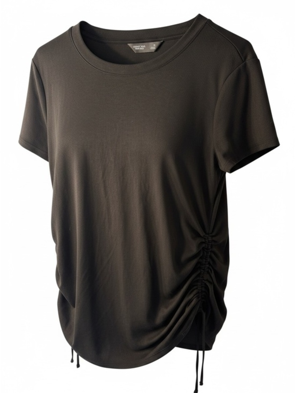 Simply Vera Vera Wang Olive Side-Ruched Short Sleeve Tee